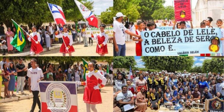 Abertura do desfile com cores e sorrisos | FOTO: Reprodução/Prefeitura Morro do Chapéu |