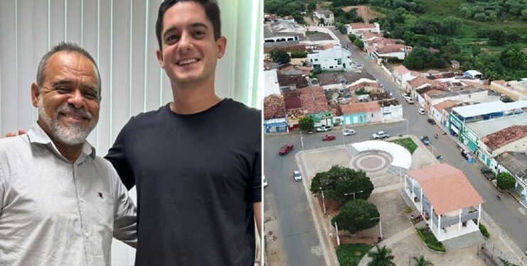 O Prefeito de Utinga, Joyuson Vieira, se reuniu com o deputado estadual Marcelinho Veiga na última quinta-feira (21) | FOTO: Montagem do JC |